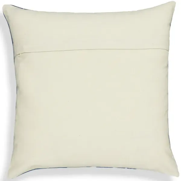 Indigo Triangles Cotton 20 inch Square Accent Pillow