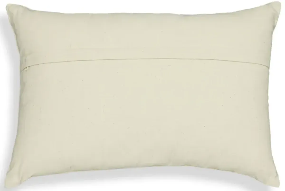 Blossom Embroidered Daisy Wool 24 x 16 inch Accent Cushion