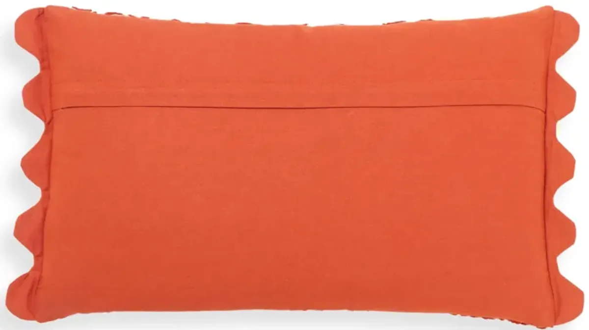 Portia Orange Embroidered Cotton Flex 20" x 12" Accent Cushion - COVER