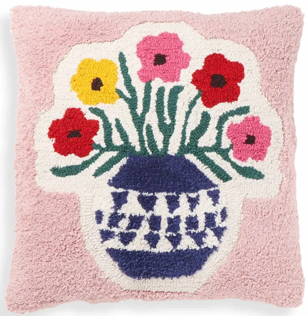 Blossom Tufted Cotton 20 inch Square Accent Pillow