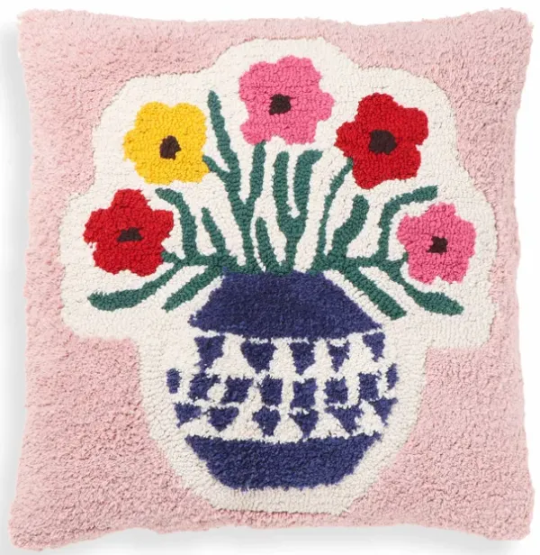 Blossom Tufted Cotton 20 inch Square Accent Pillow