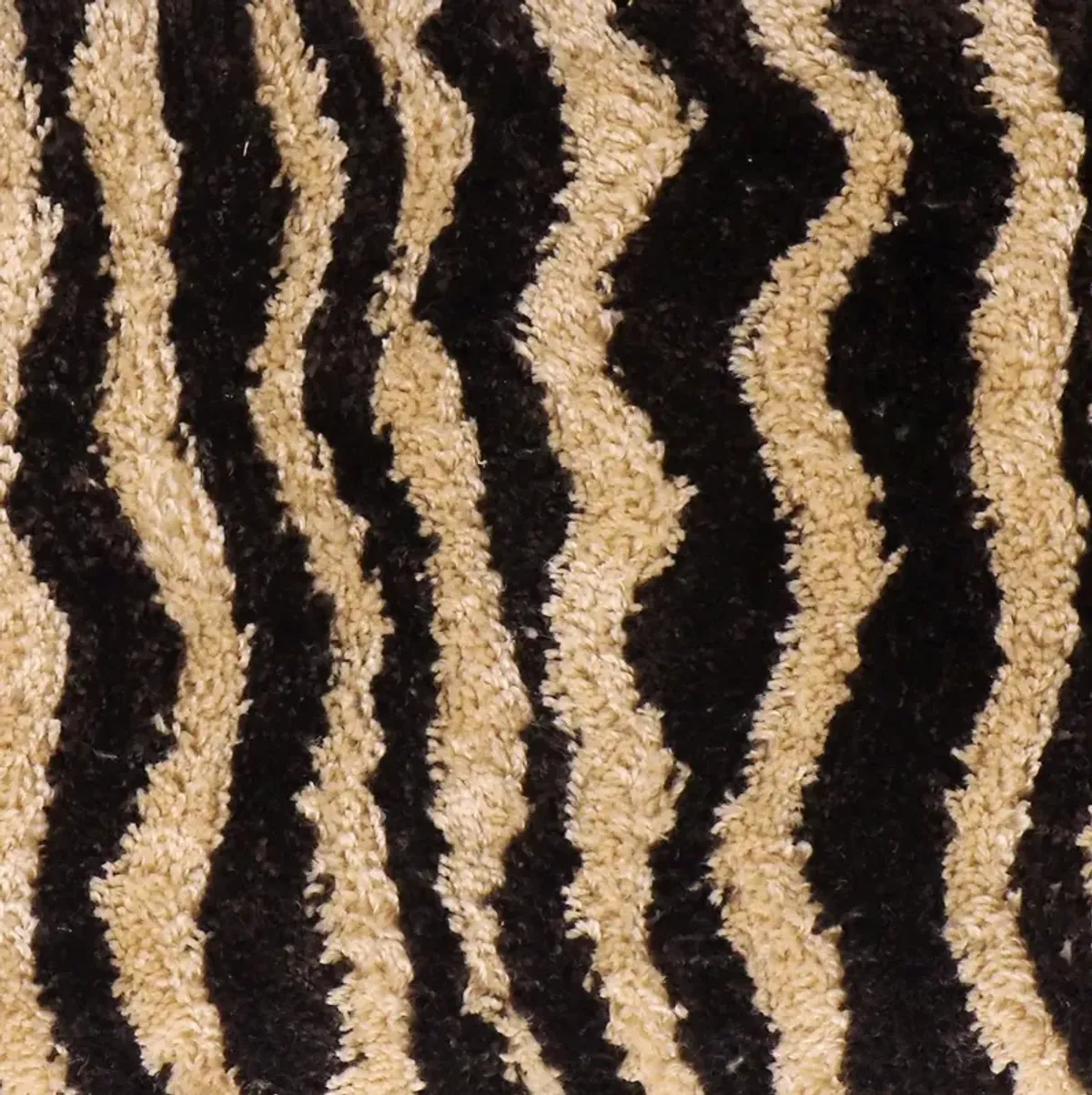 Zebra Brown Striped Tufted Bench