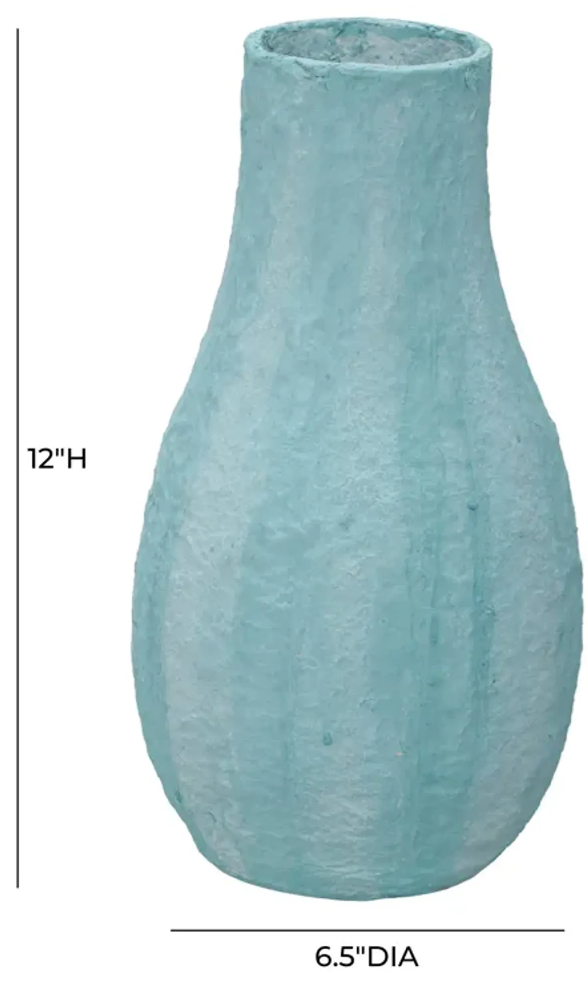 Cotton Mache Vase in Cloudy Blue