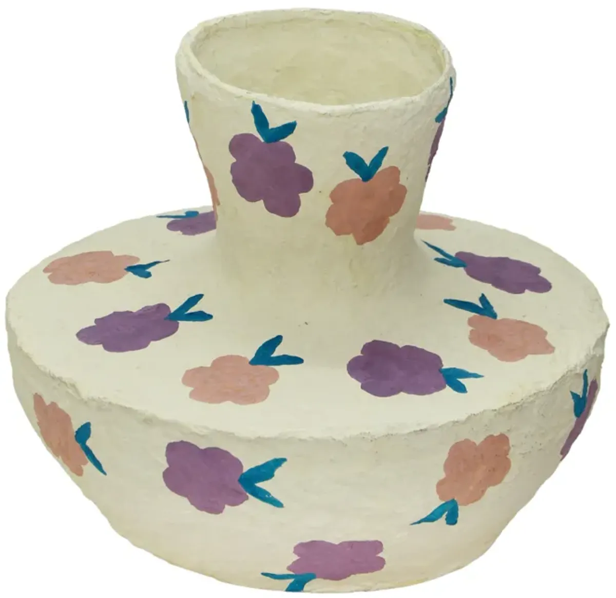 Cotton Mache Vase in Spring Blossoms