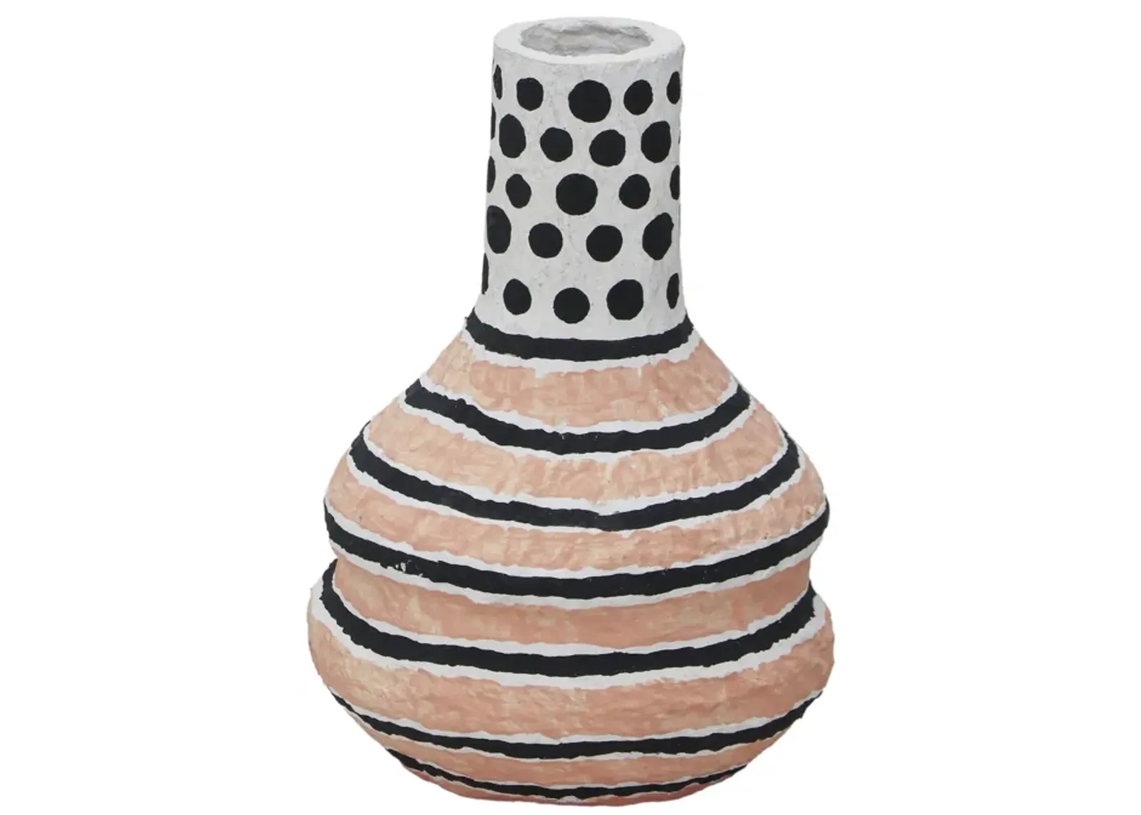 Cotton Mache Vase in Modernist Print