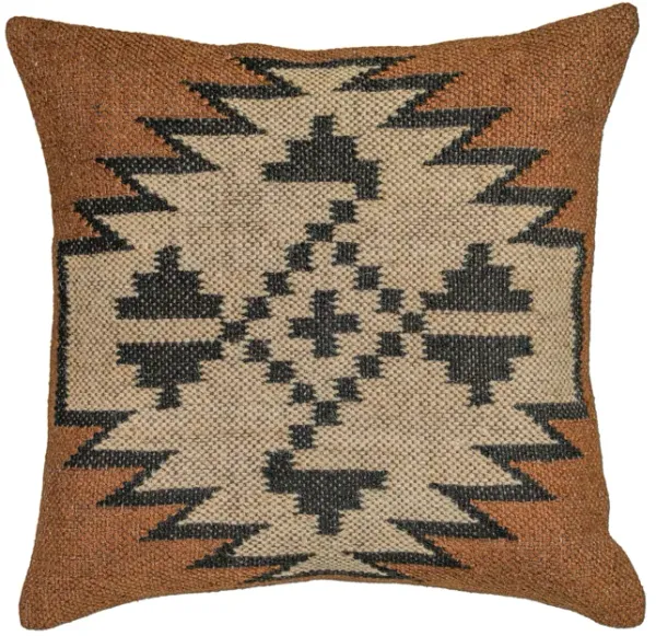 Terra "Mesa" 20 inch Square Wool and Jute Kilim Throw Pillow (COVER)