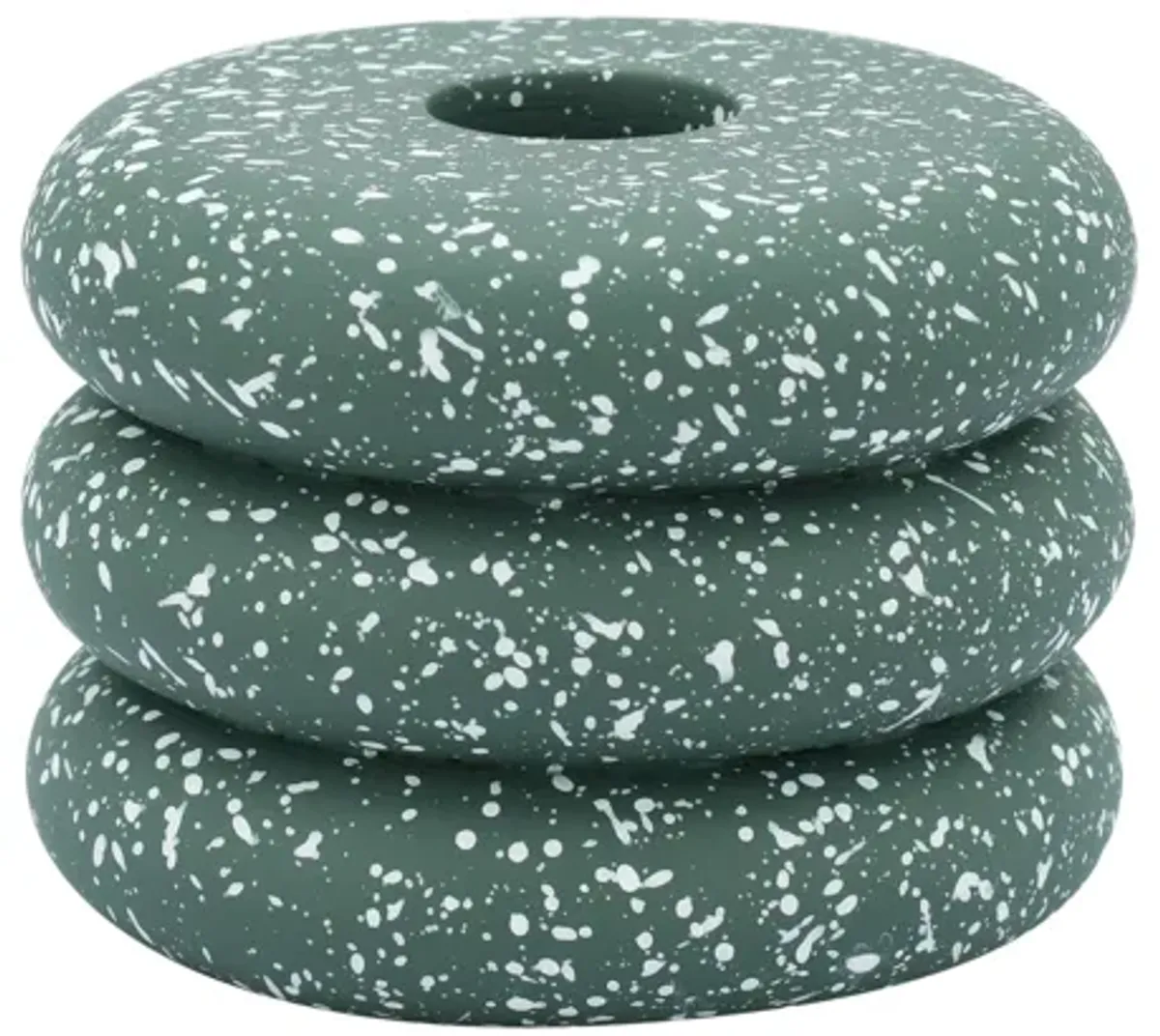 Gabby Speckled Green Stacked Candleholder