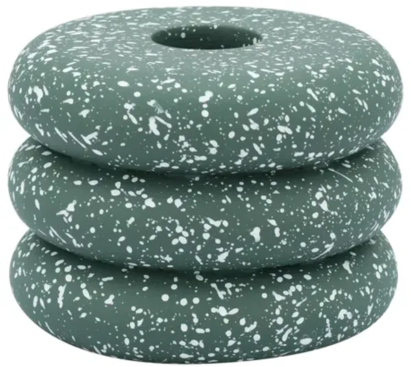 Gabby Speckled Green Stacked Candleholder