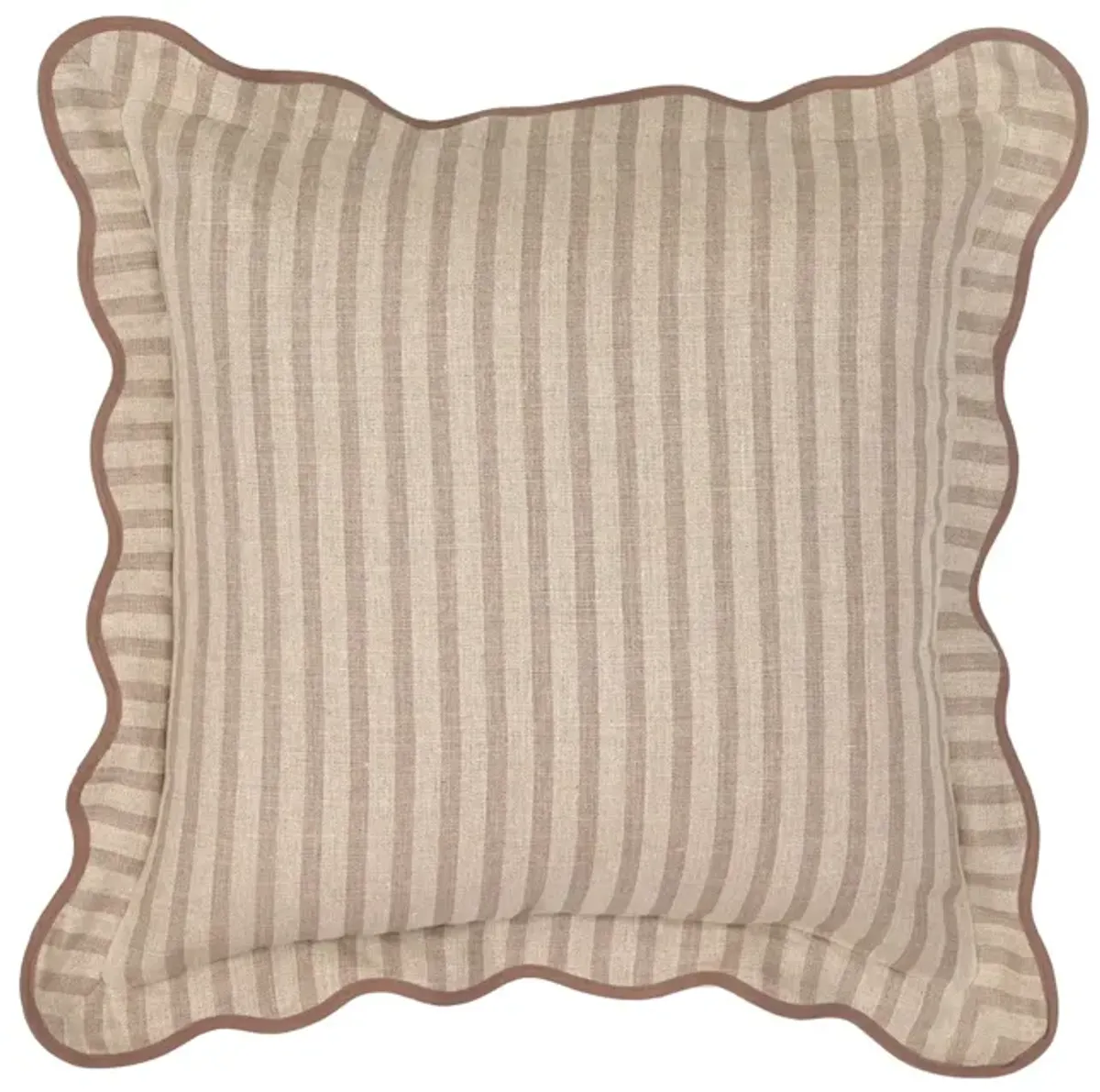 Rose Taupe Striped Linen Accent Cushion - COVER
