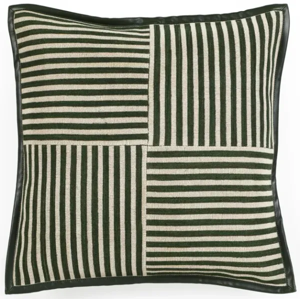 Kora Green Cotton Jute Designer Throw Pillow - COVER