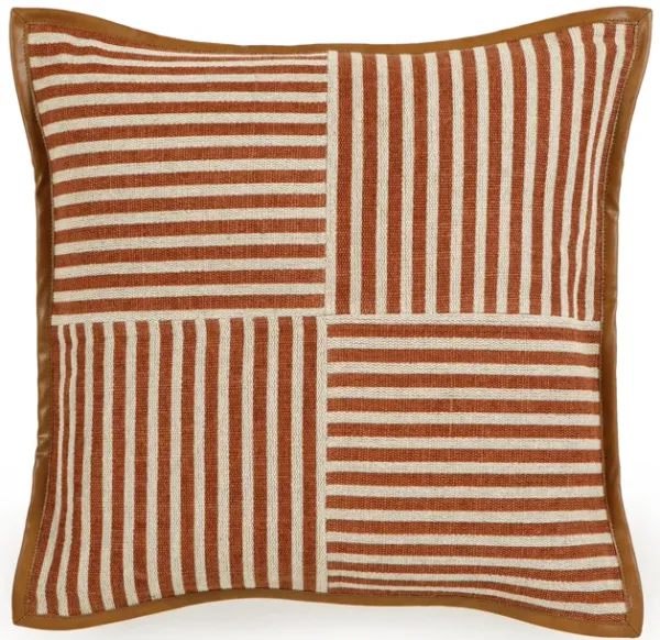 Kora Terracotta Cotton Jute Designer Throw Pillow