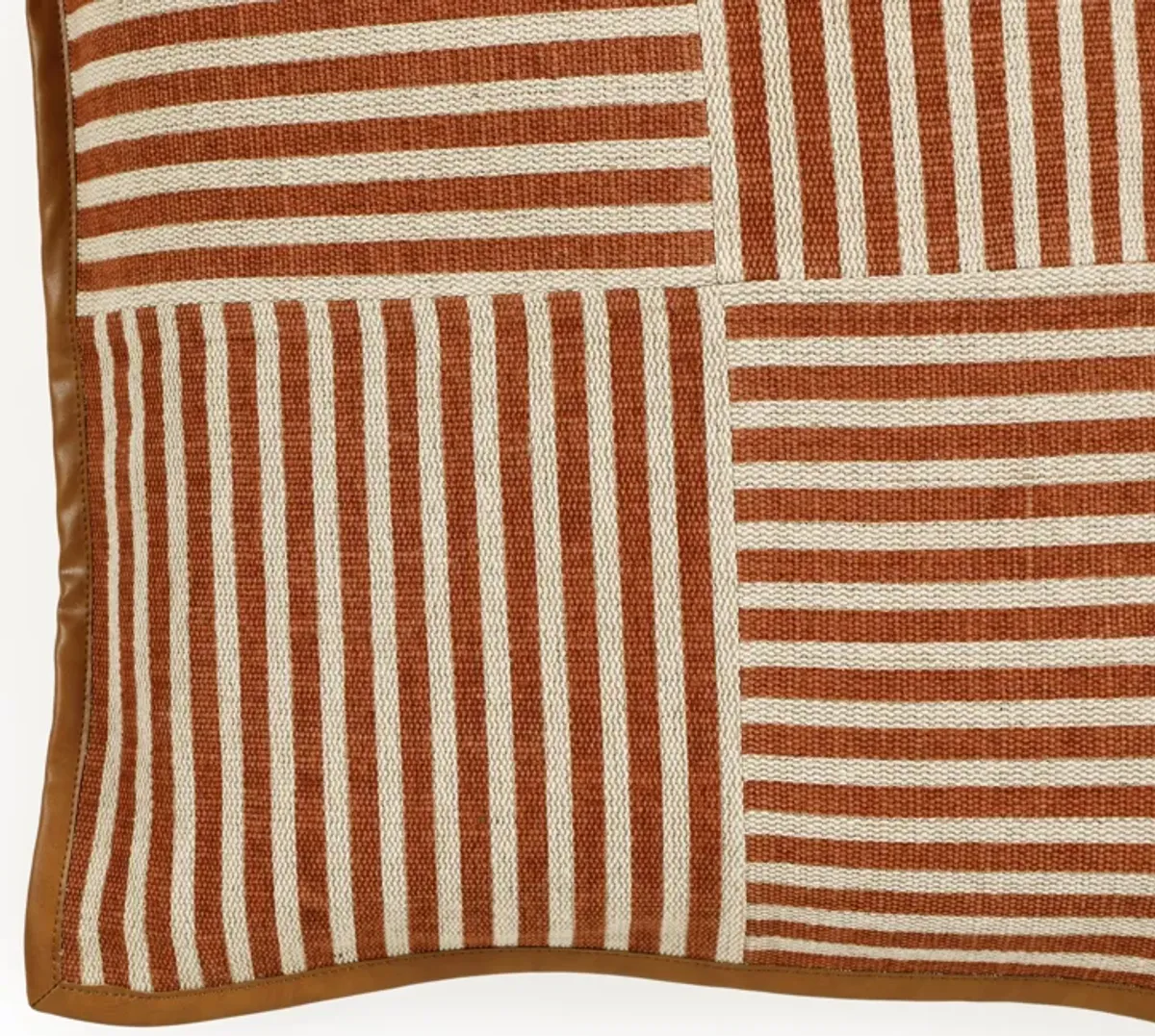 Kora Terracotta Cotton Jute Designer Throw Pillow - COVER