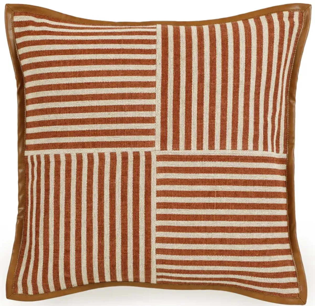 Kora Terracotta Cotton Jute Designer Throw Pillow - COVER