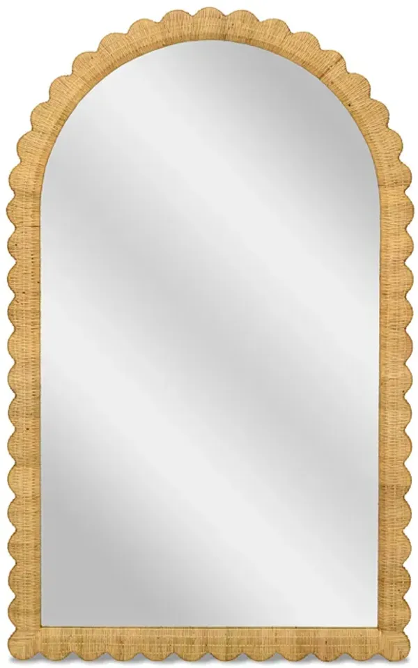 Bama Jumbo Natural Rattan Arched Wall Mirror