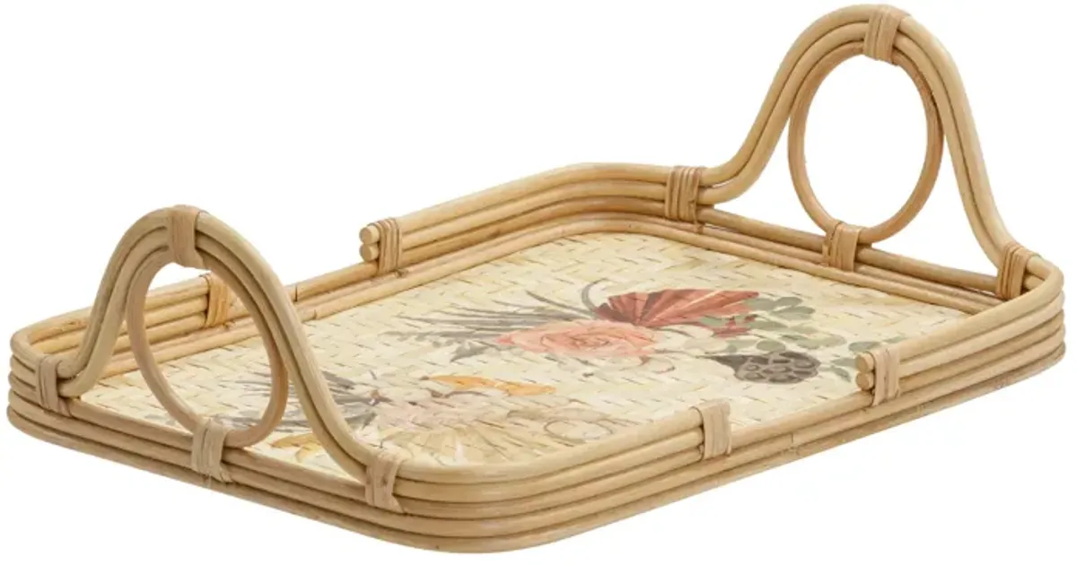 Corey Floral Bamboo Tray