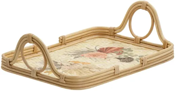 Corey Floral Bamboo Tray