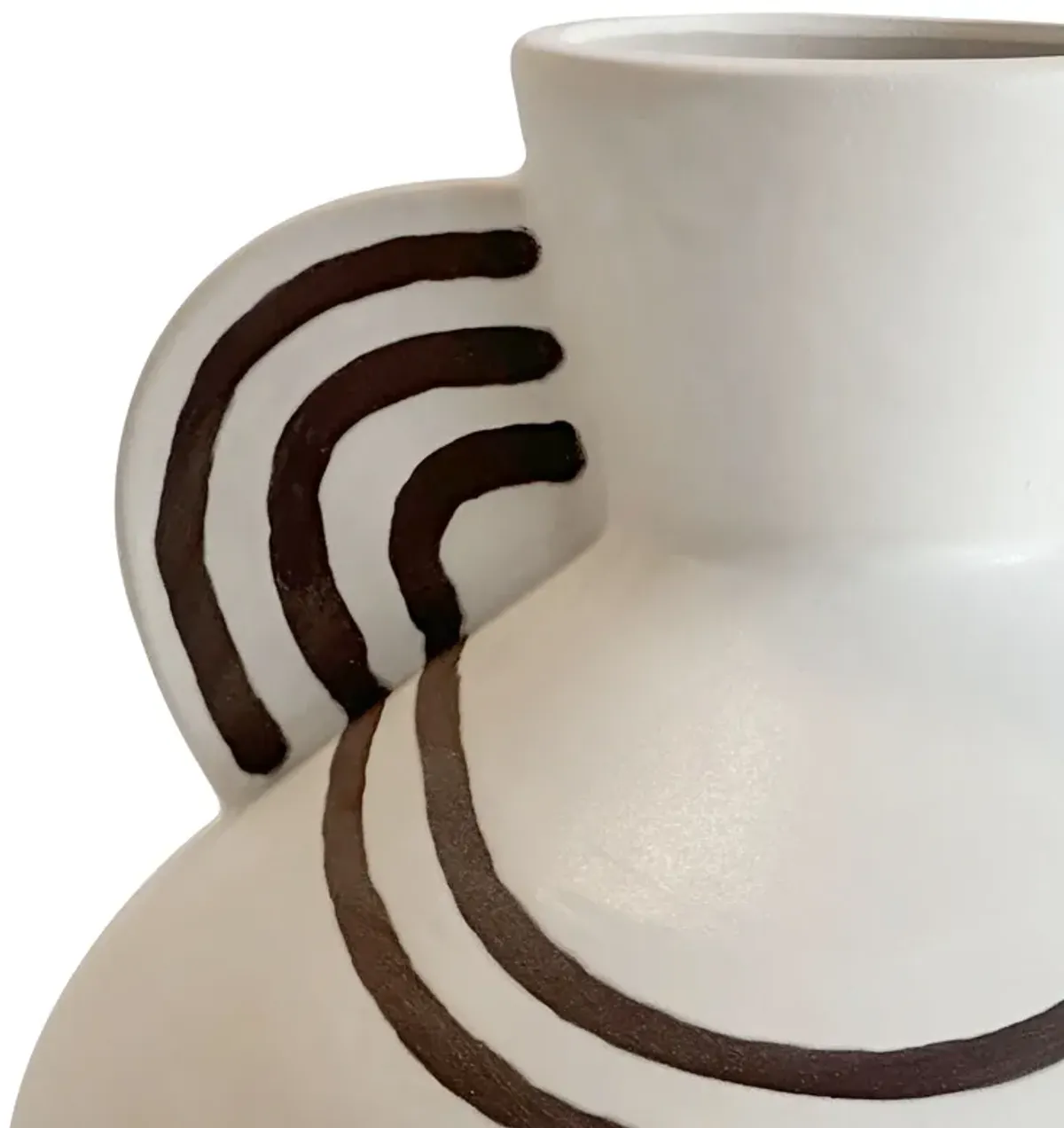 Ceramic Line Art Wide-Bodied Vase