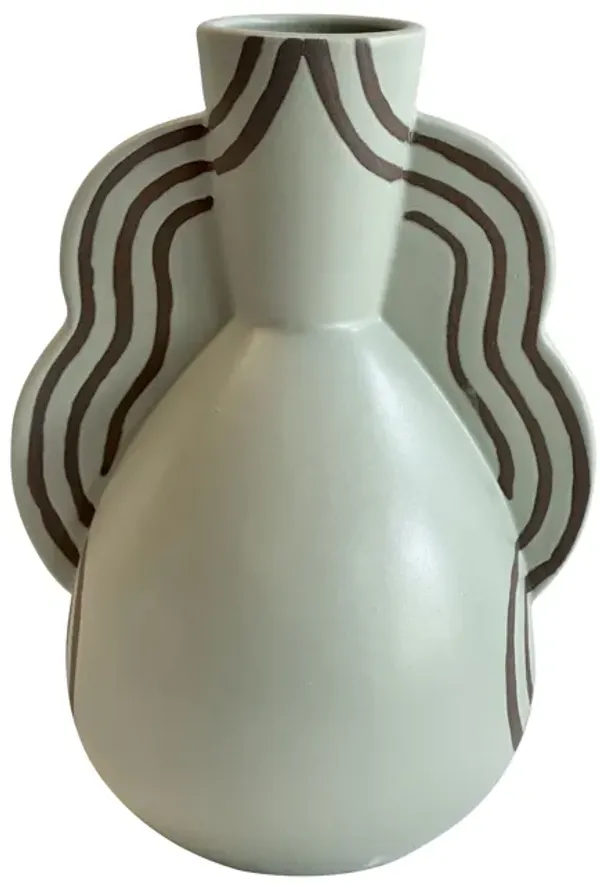 Ceramic Line Art Wavy Vase