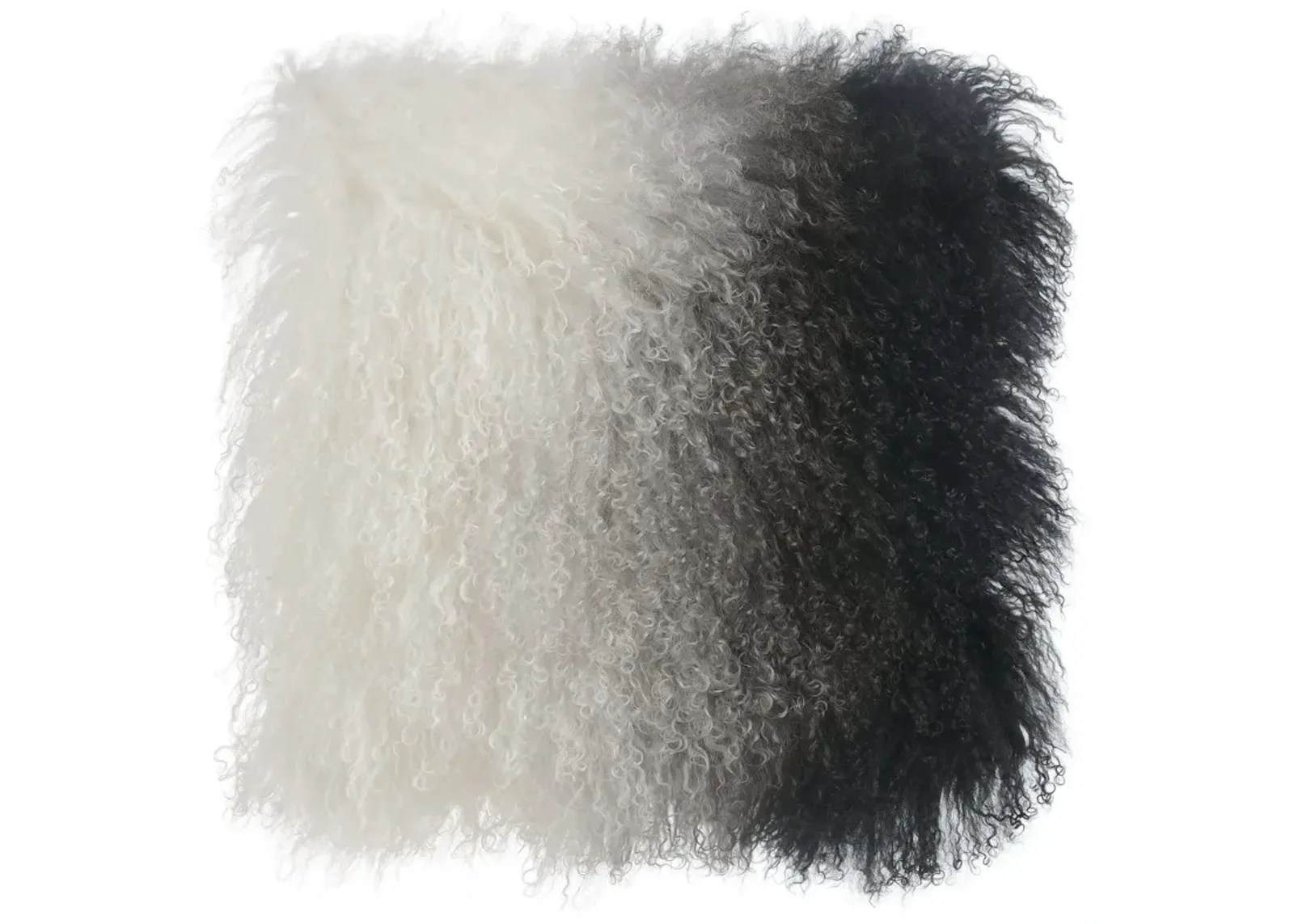 Tibetan Sheep Pillow White to Black