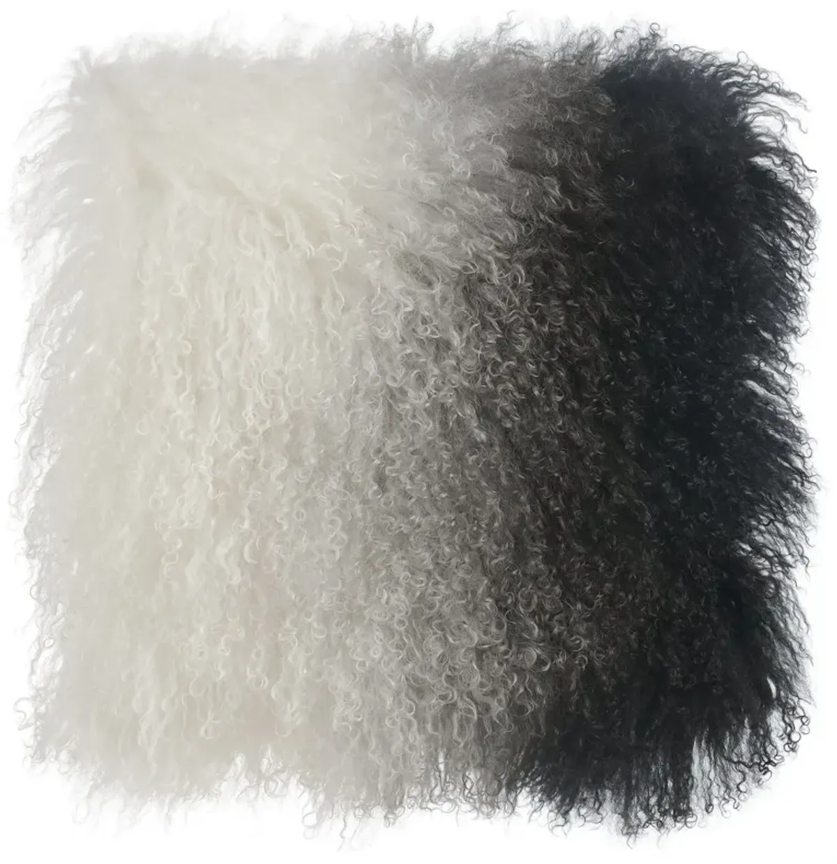 Tibetan Sheep Pillow White to Black