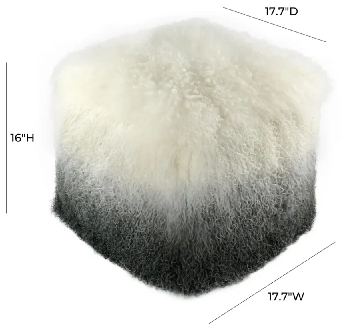 Tibetan Sheep White to Grey Pouf