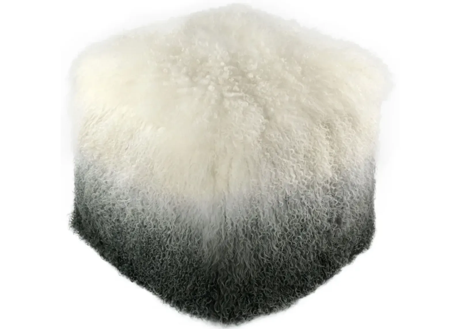 Tibetan Sheep White to Grey Pouf