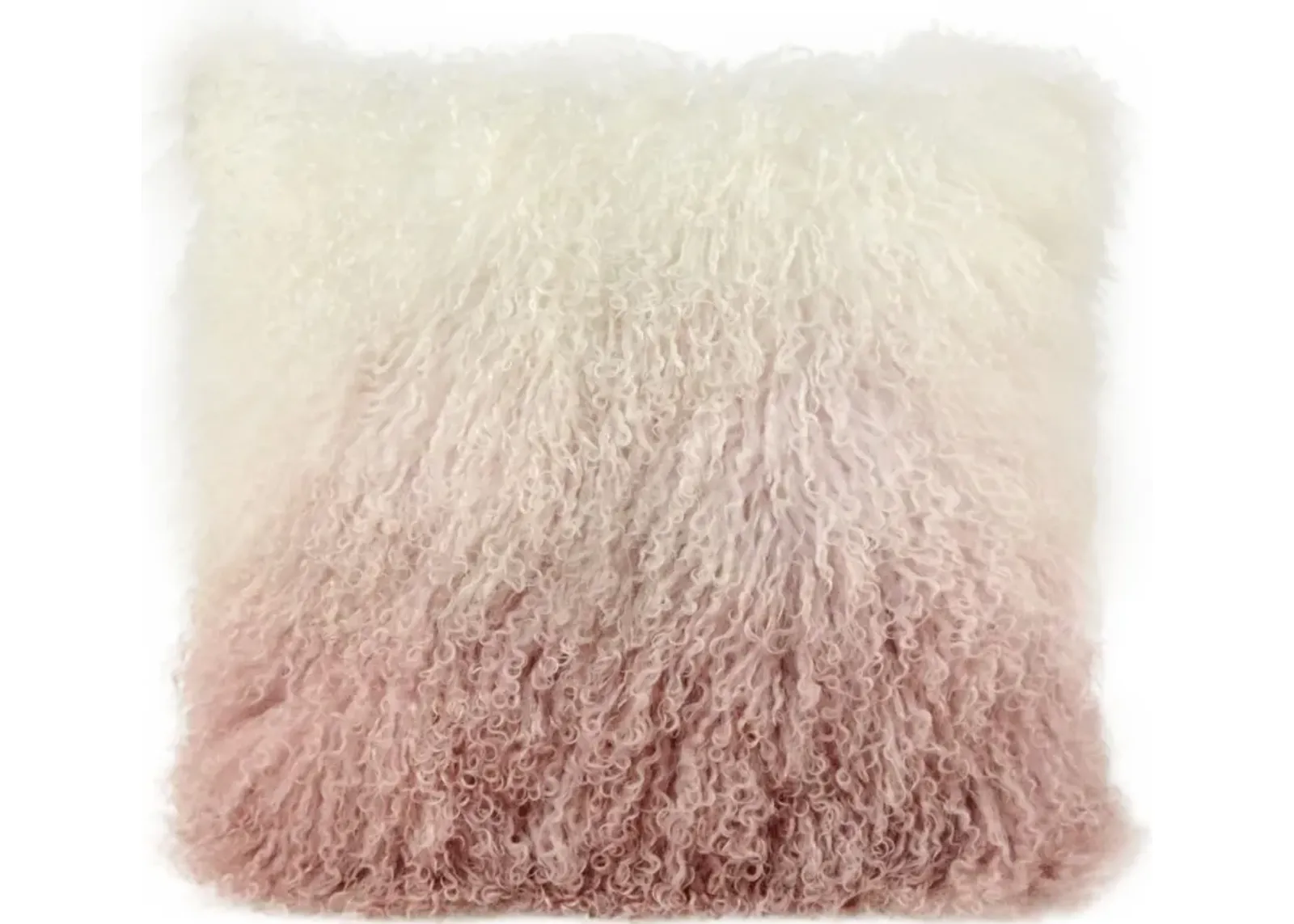 Tibetan Sheep Pillow White to Blush