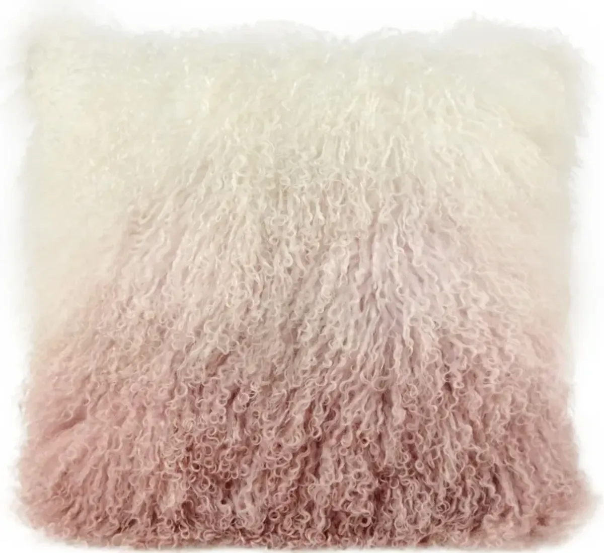 Tibetan Sheep Pillow White to Blush