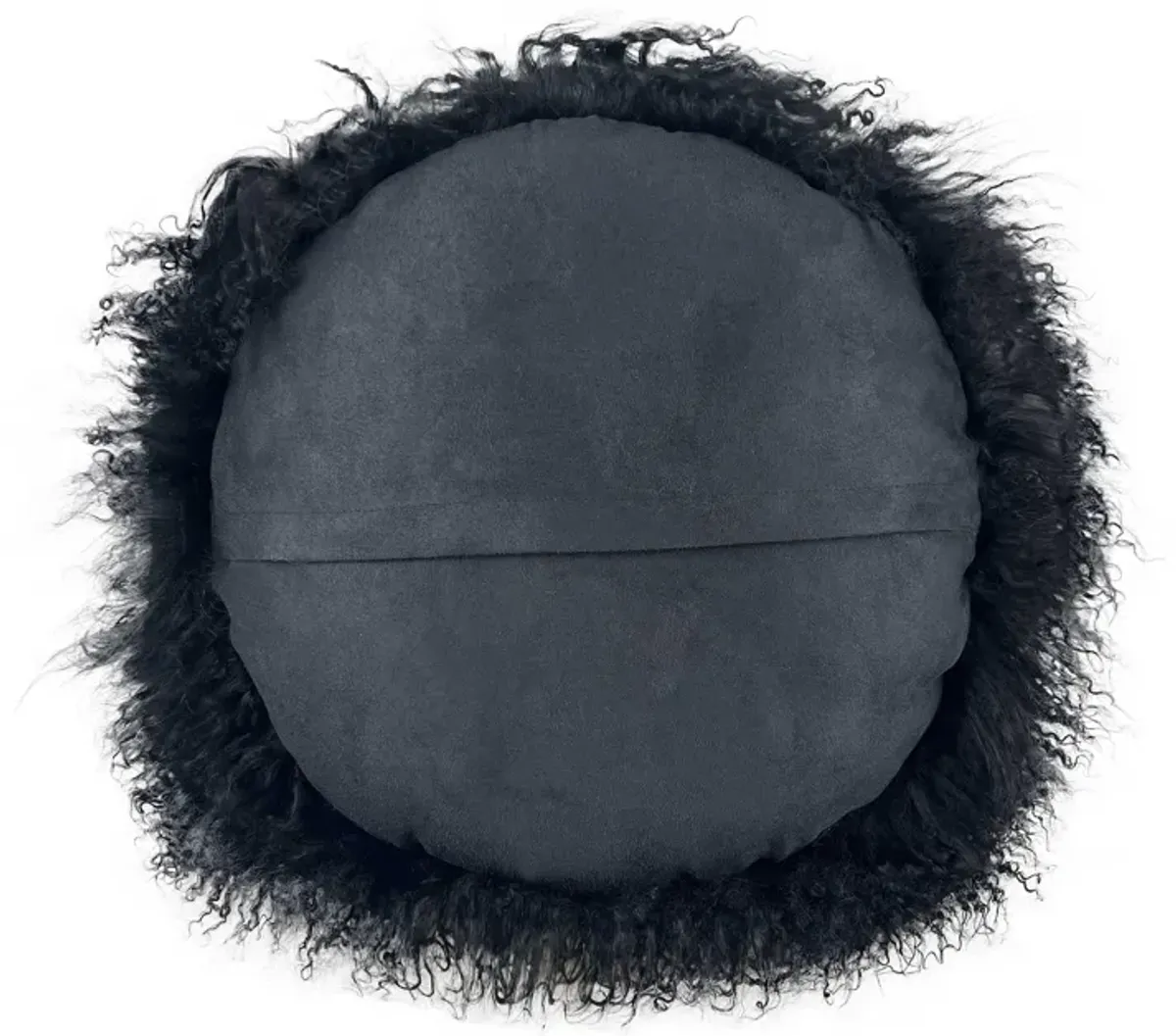 New Zealand Black Sheepskin 16 Inch Round Pillow