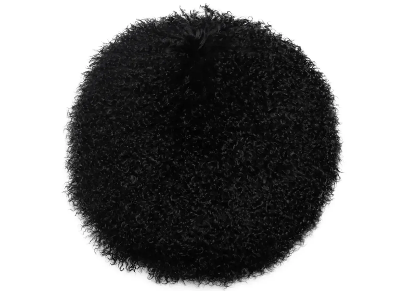 New Zealand Black Sheepskin 16 Inch Round Pillow