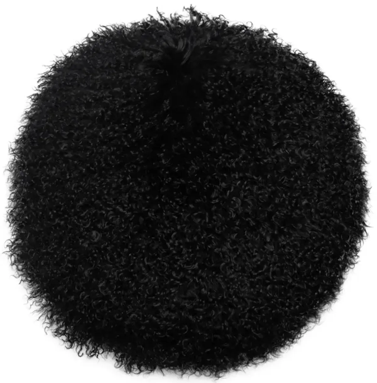 New Zealand Black Sheepskin 16 Inch Round Pillow