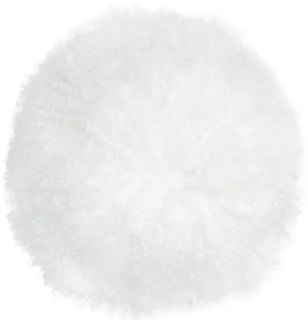 New Zealand White Sheepskin 16 Inch Round Pillow
