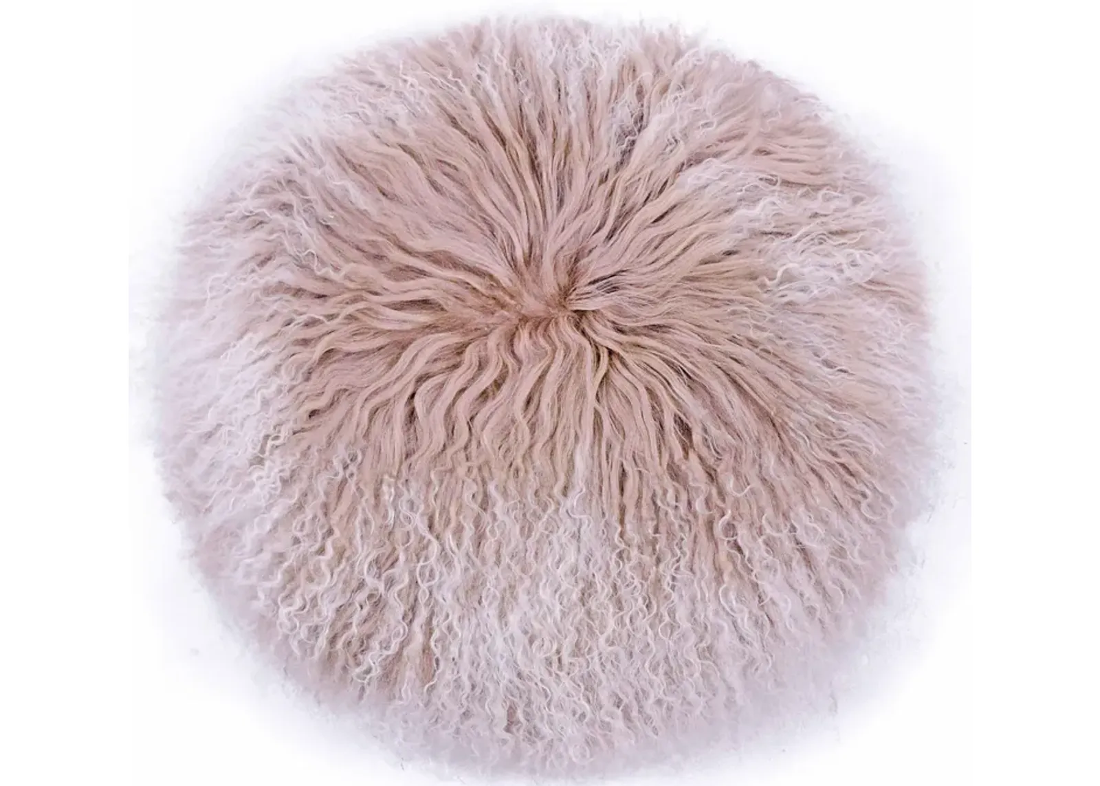 Ruby 16 Inch Genuine Tibetan Lamb Fur Round Pillow