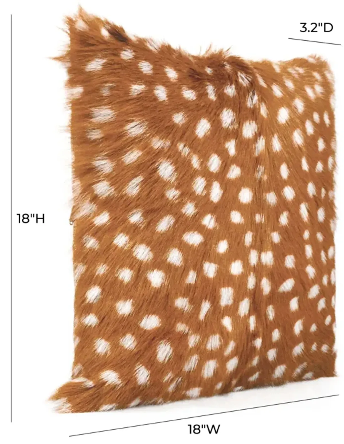 Amber 18 Inch Genuine Goatskin Square Pillow