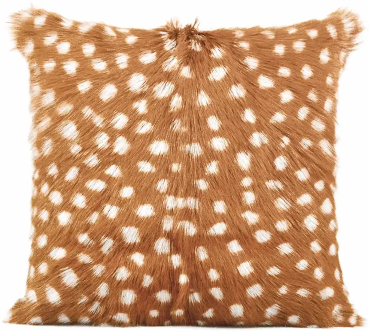 Amber 18 Inch Genuine Goatskin Square Pillow