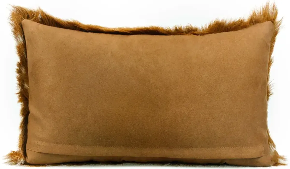 Amber 20 Inch Genuine Goatskin Lumbar Pillow