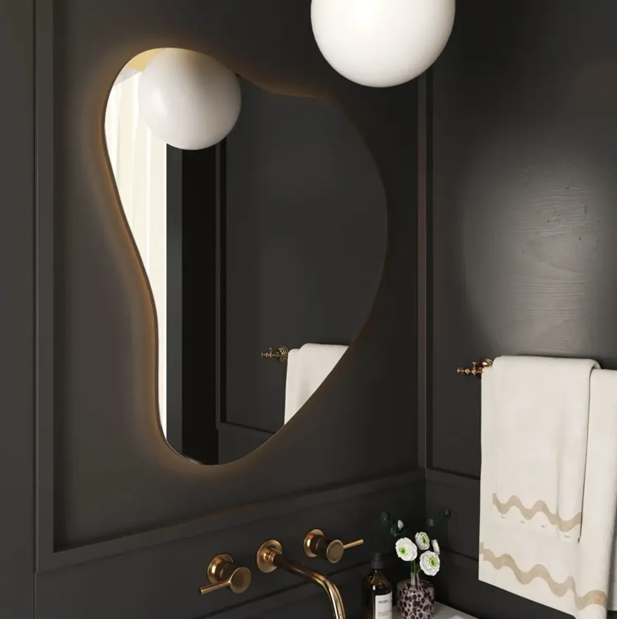 Phoebe LED Teardrop Wall Mirror