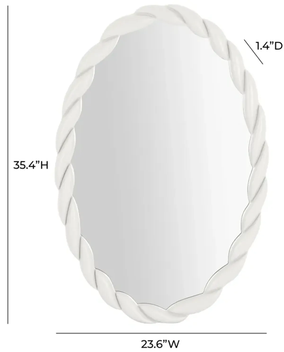 Agnes Cream Oval Mirror