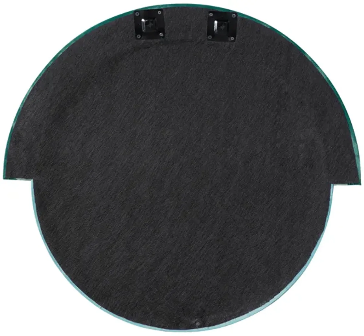 Lally Aqua Velvet Round Wall Mirror