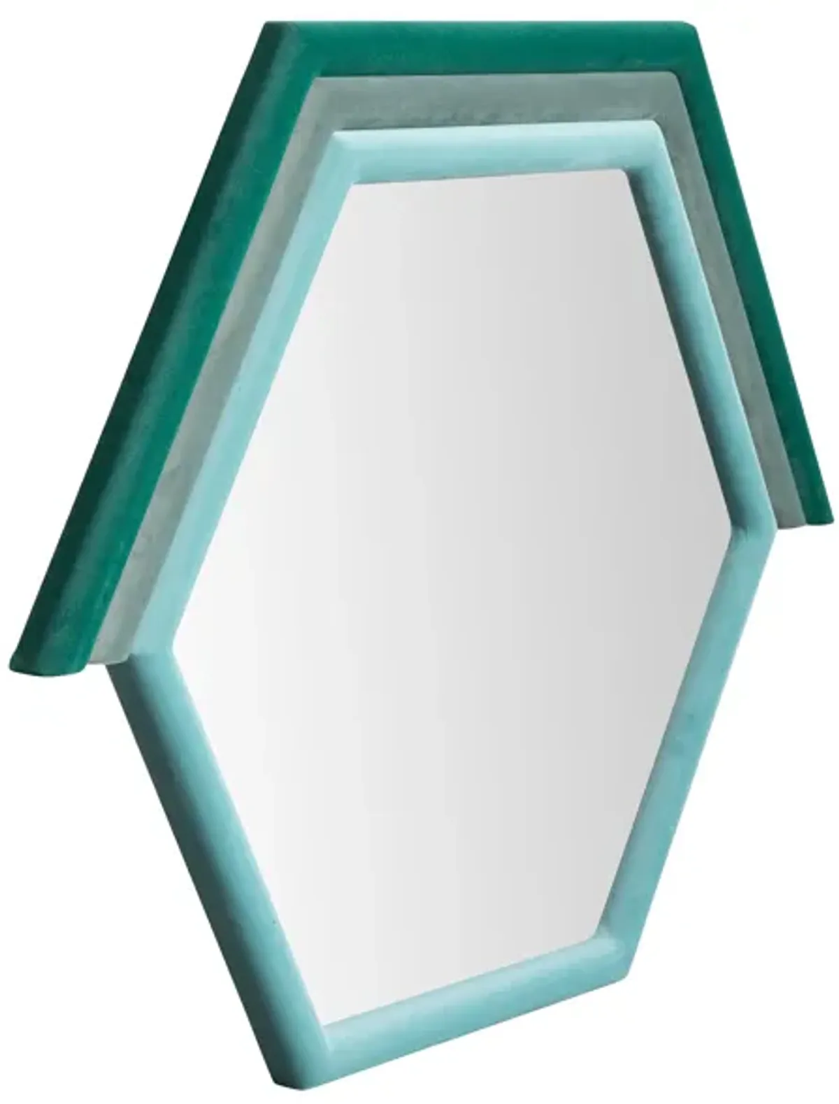 Lally Aqua Velvet Prism Wall Mirror