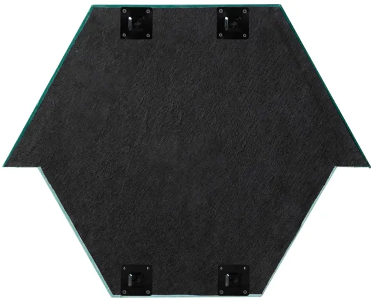 Lally Aqua Velvet Prism Wall Mirror