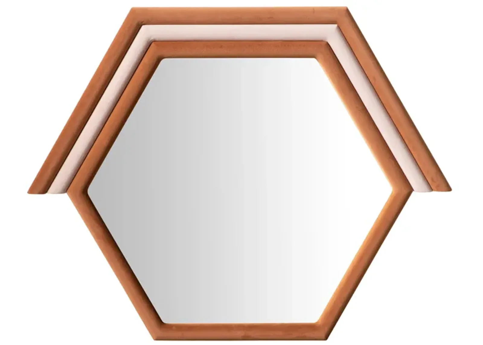 Lally Terracotta Velvet Prism Wall Mirror