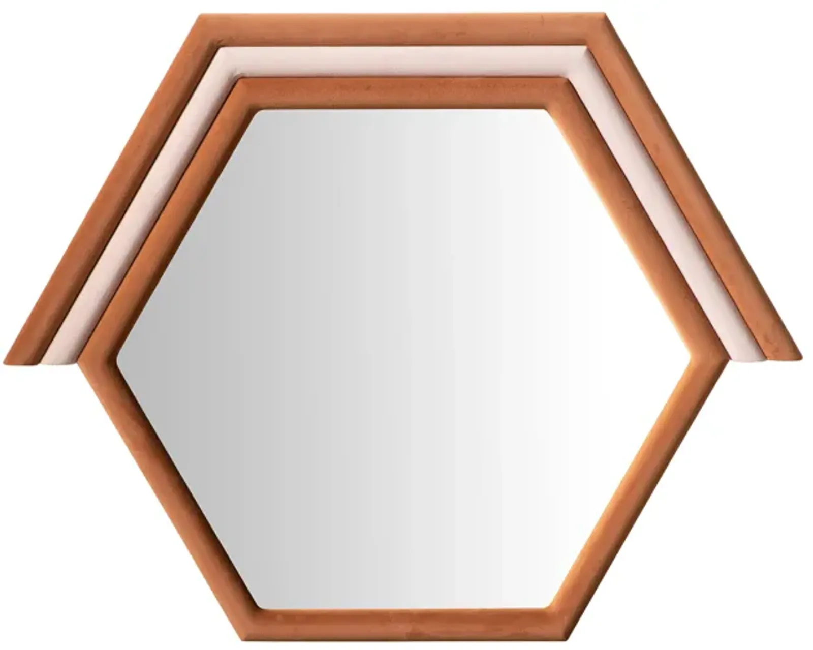 Lally Terracotta Velvet Prism Wall Mirror