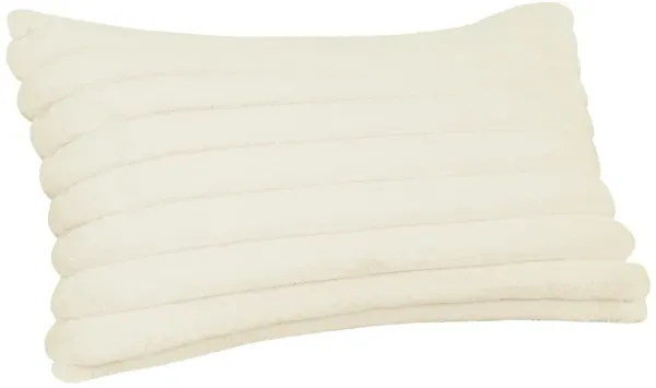 Furry Cream Vegan Fur Rectangular Accent Pillow
