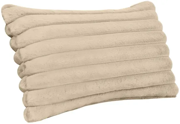 Furry Taupe Vegan Fur Rectangular Accent Pillow - COVER
