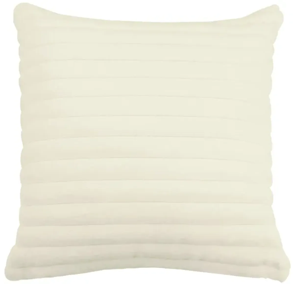 Furry Cream Vegan Fur Square Accent Pillow