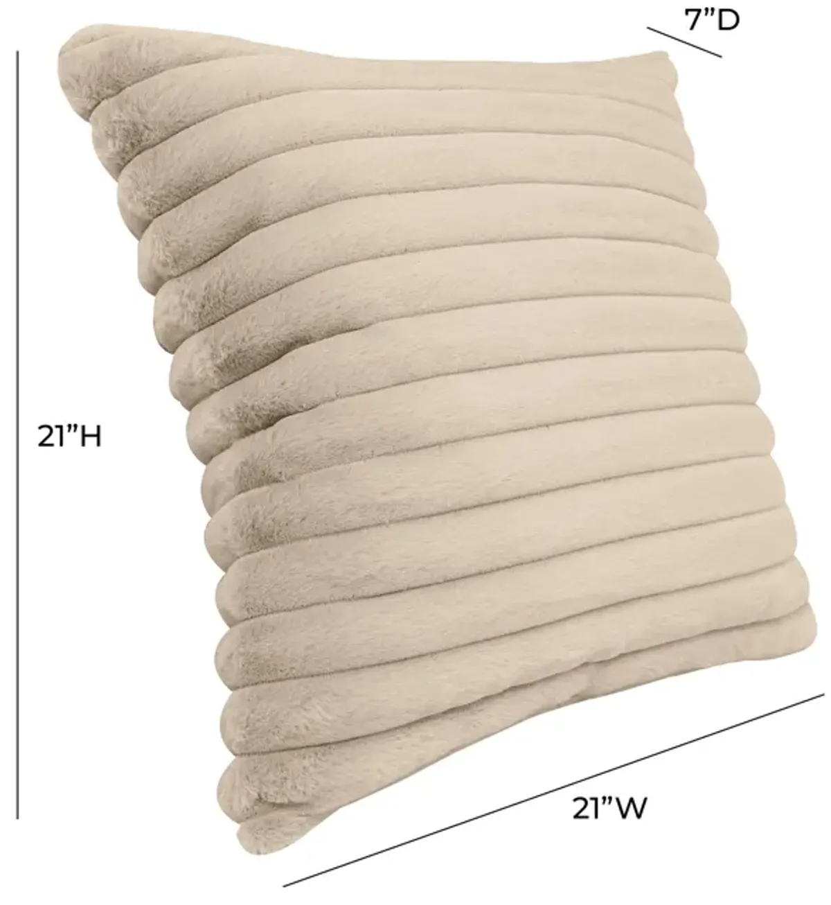 Furry Taupe Vegan Fur Square Accent Pillow