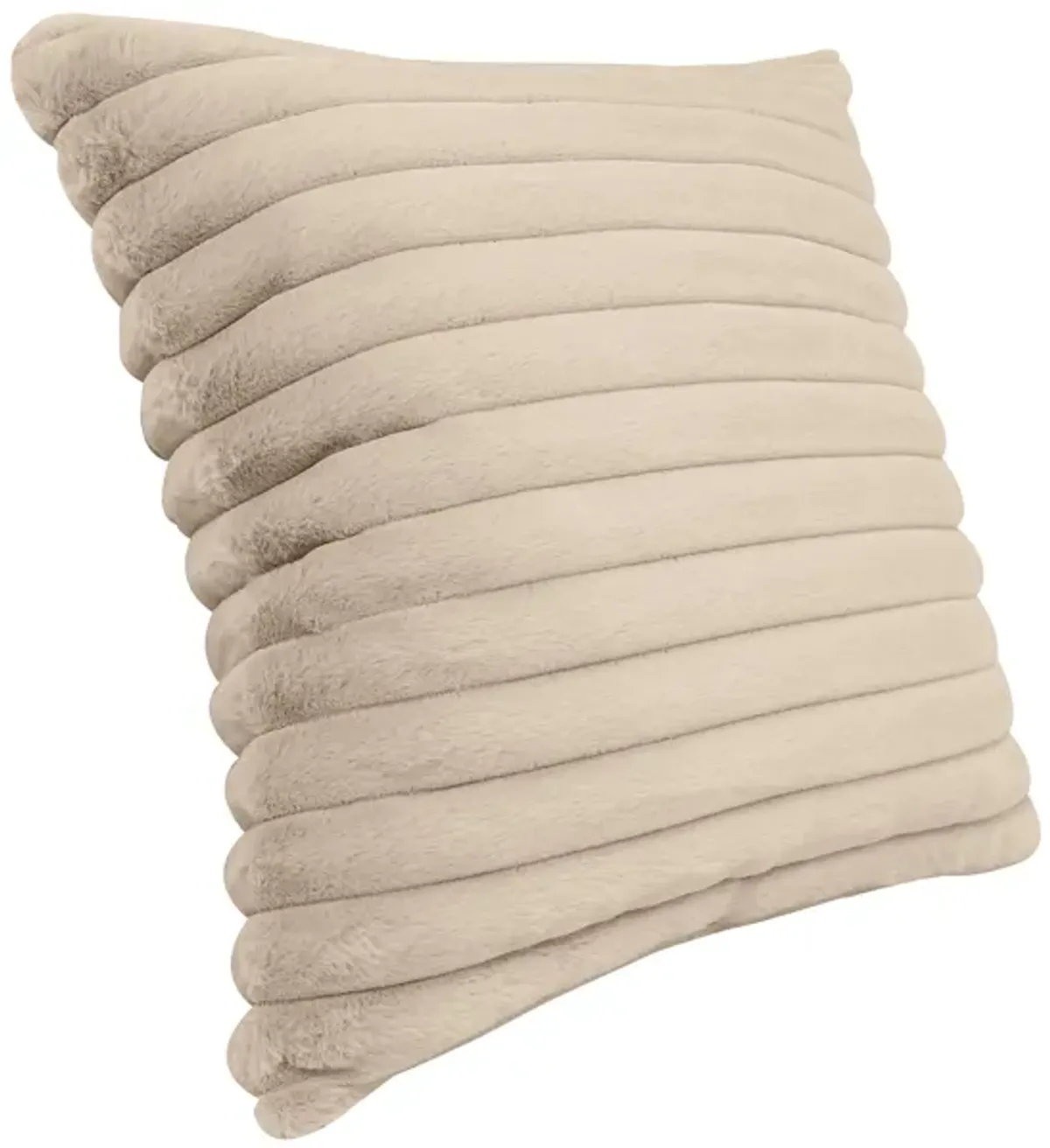 Furry Taupe Vegan Fur Square Accent Pillow