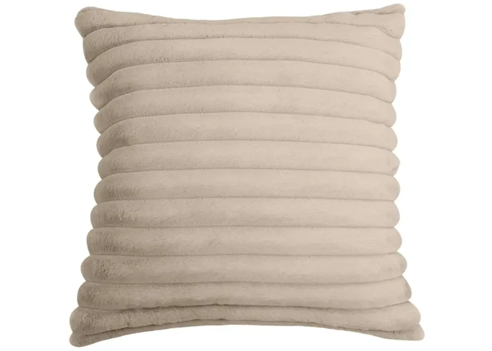 Furry Taupe Vegan Fur Square Accent Pillow