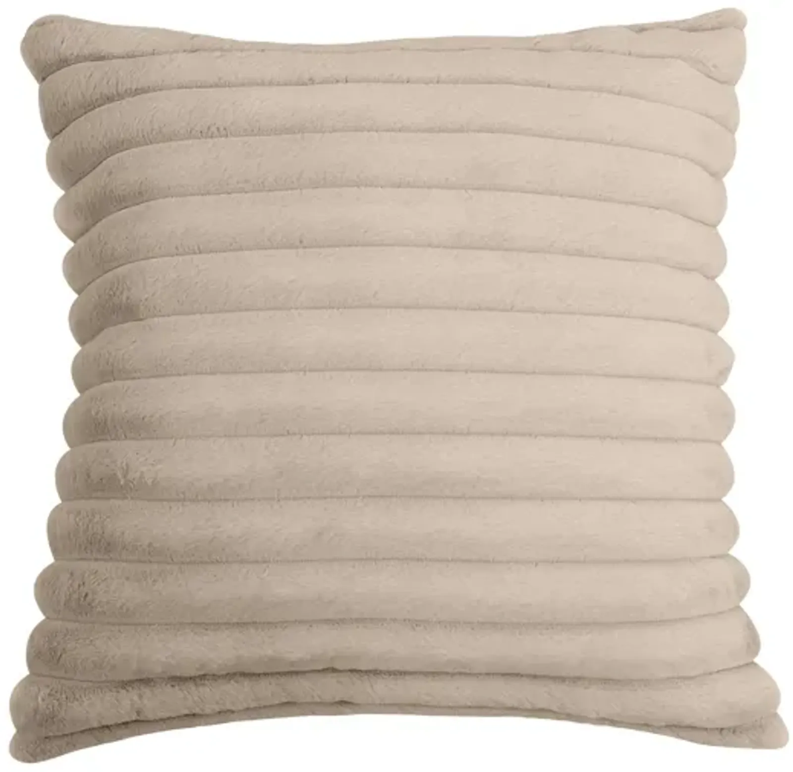 Furry Taupe Vegan Fur Square Accent Pillow